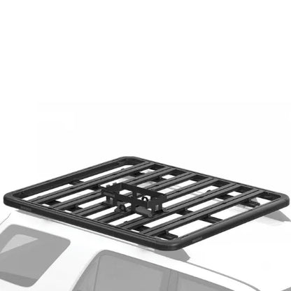 Black car roof rack on a white background