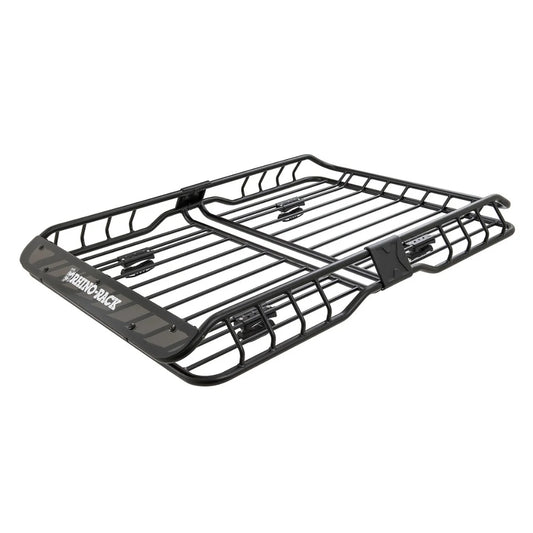 Angled front view of empty Rhino-Rack XTray cargo basket.