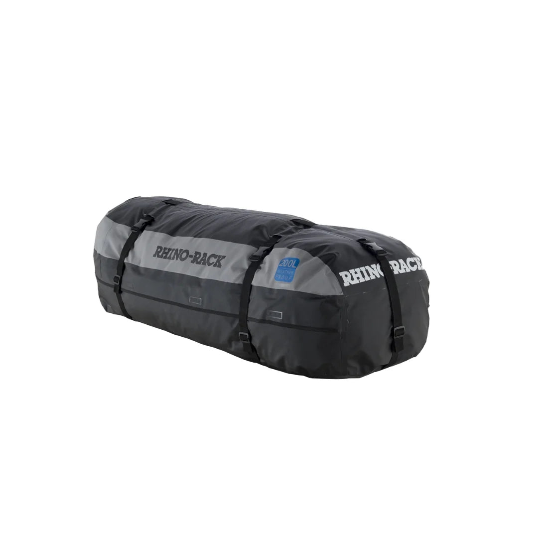 Rear angled view of Rhino-Rack weather-resistant rooftop cargo bag