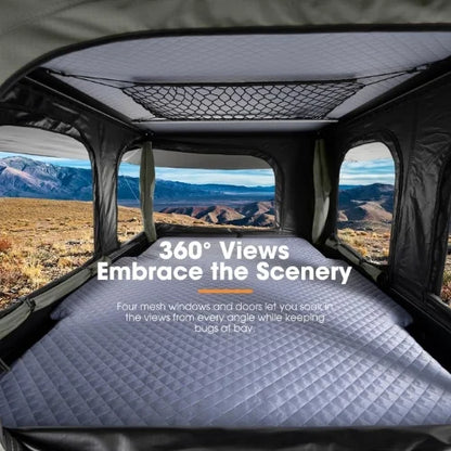 San Hima Gibb Pop Up Rooftop Tent - 360° View Straight Pop Up RTT