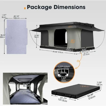 San Hima Gibb Pop Up Rooftop Tent - 360° View Straight Pop Up RTT