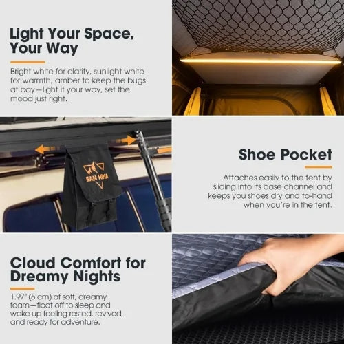 San Hima Gibb Pop Up Rooftop Tent - 360° View Straight Pop Up RTT