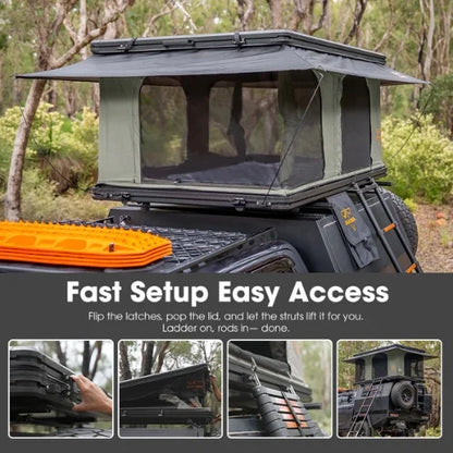 San Hima Gibb Pop Up Rooftop Tent - 360° View Straight Pop Up RTT