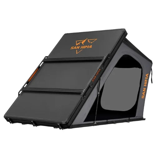 San Hima Hotham Aluminum Rooftop Tent - Lightweight Triangle RTT grey colour on white background
