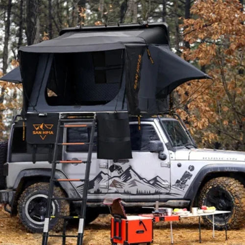 San Hima Stargazer Pro Rooftop Tent - Fully Loaded Shorter Mini Hard Shell RTT