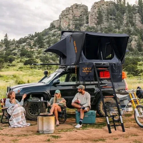 San Hima Stargazer Pro Rooftop Tent - Fully Loaded Shorter Mini Hard Shell RTT