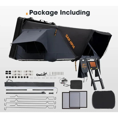 San Hima Stargazer Pro Rooftop Tent - Fully Loaded Shorter Mini Hard Shell RTT