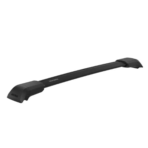Black roof rack bar on a white background
