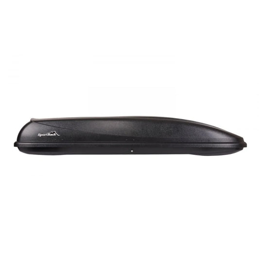 Side profile of the SportRack Horizon cargo box showing its sleek, aerodynamic shape.