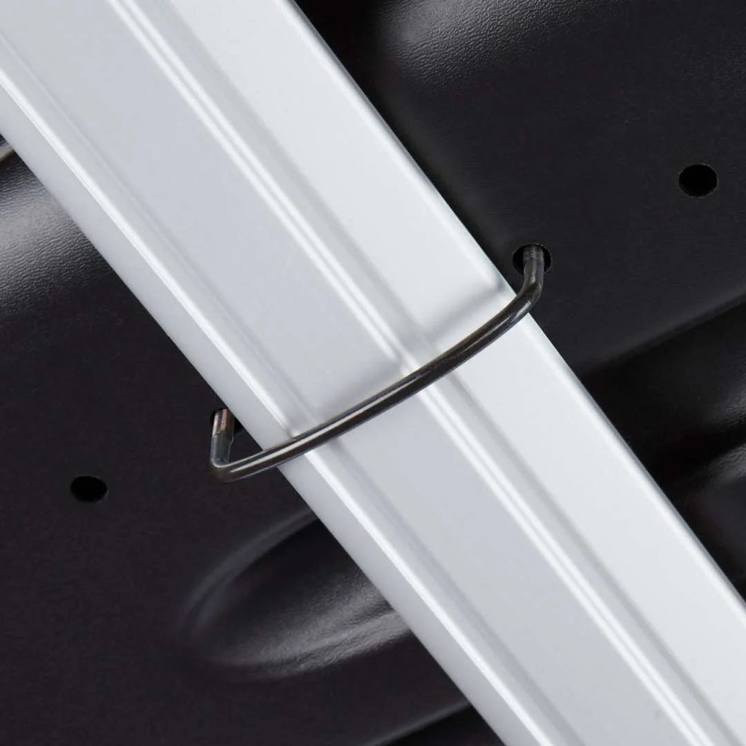 Metal loop attachment for securing the box to a square or round roof rack