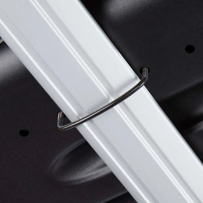 Metal loop attachment for securing the box to a square or round roof rack