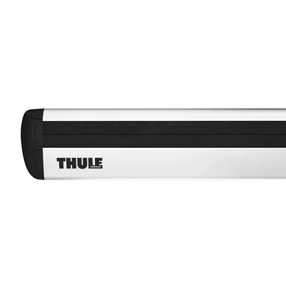 Close-up of Thule WingBar Evo bar end with logo