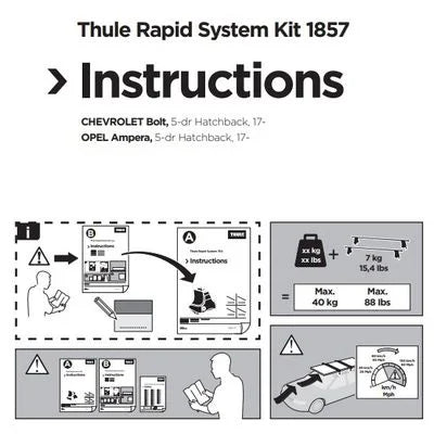 Thule Rapid System Kit 1857 instructions manual with diagrams and text on a white background