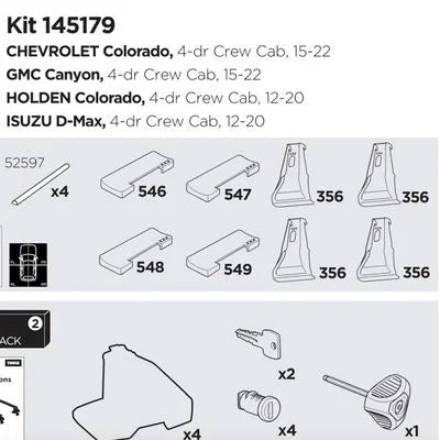 Thule Fit Kit 145179 chart
