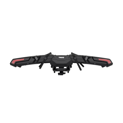Rear view of Thule Epos rack folded horizontally