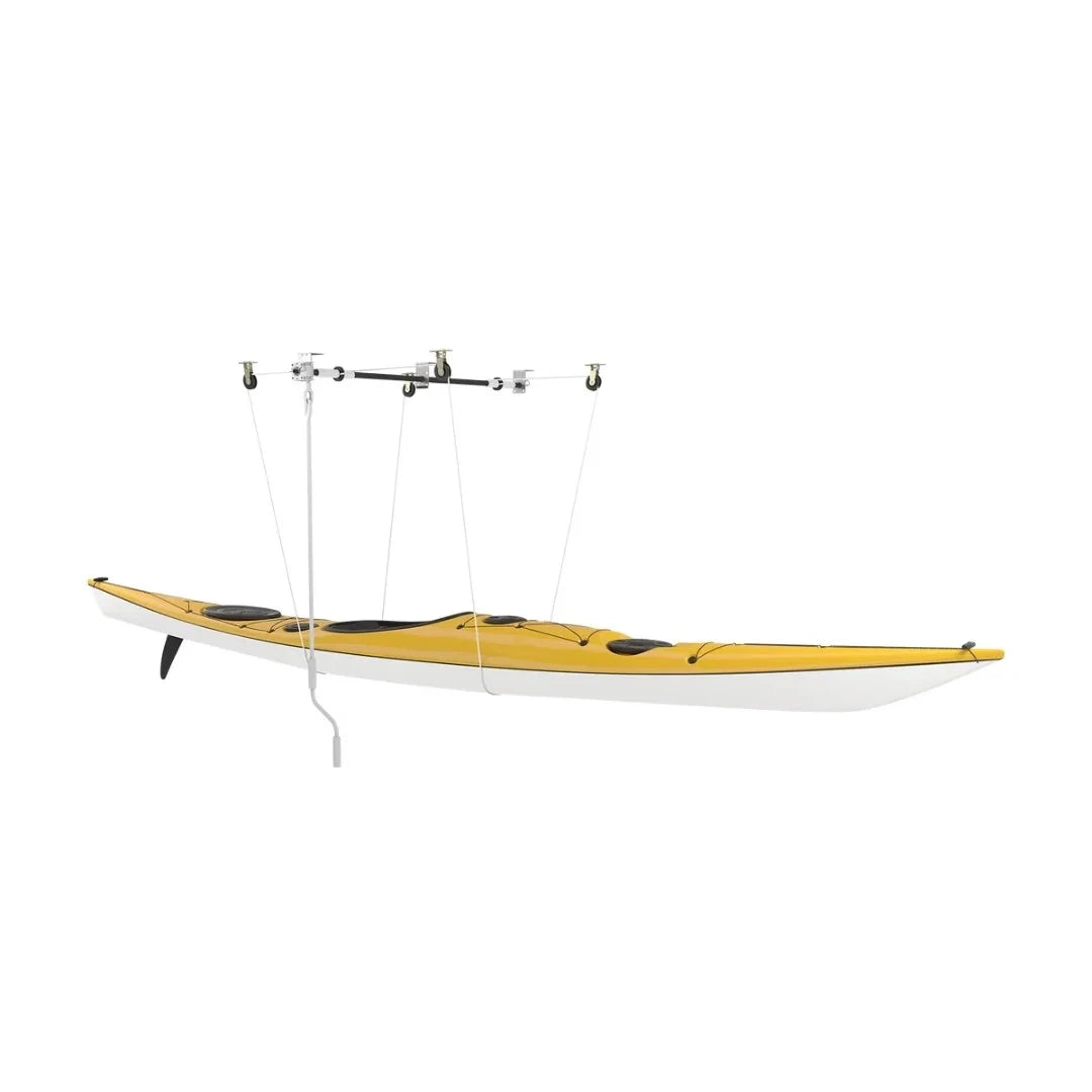 Thule MultiLift Ceiling Hoist holding a Kayak