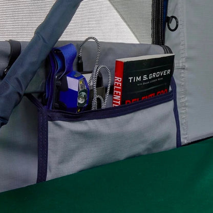 Close-up of Thule Tepui logo tag on interior mesh pocket