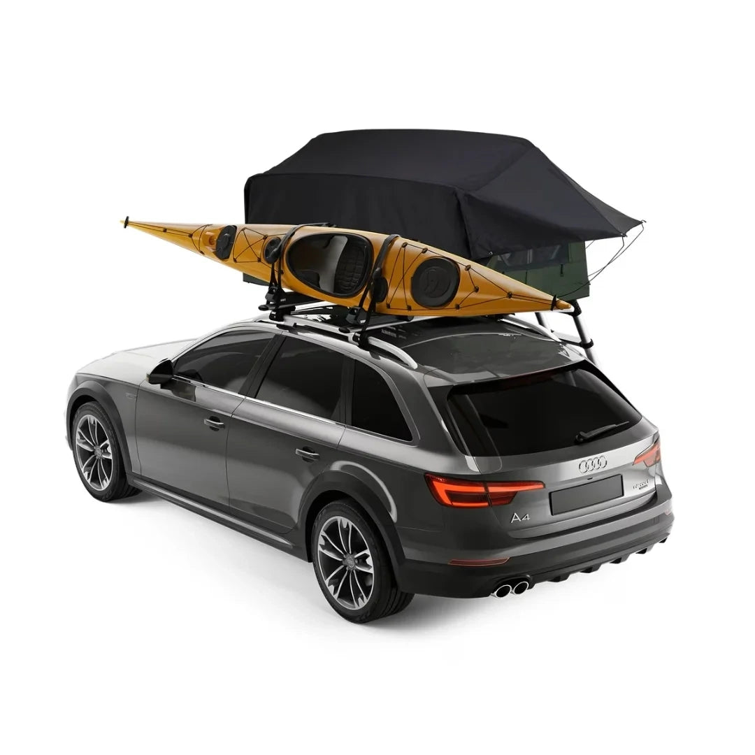 Thule Tepui Foothill Rooftop Tent
 on car roof with kayak