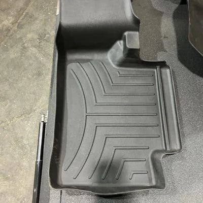 Car floor mat on a concrete floor