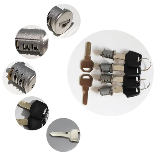 4 yakima lock cylinders with 4 matching keys and 1 master installation key