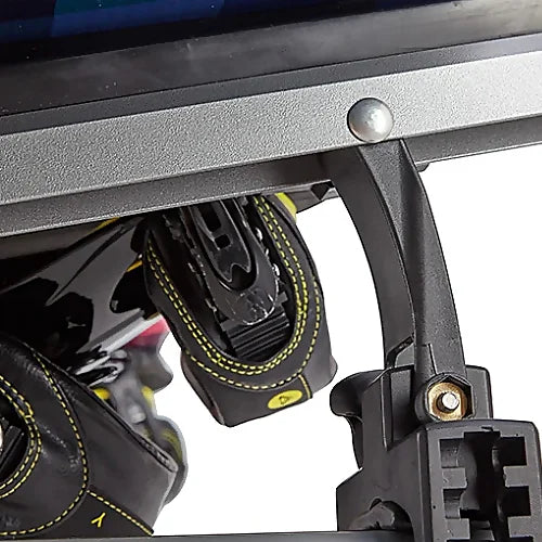 Detail view of Yakima FreshTrack rack clamp securing bindings.