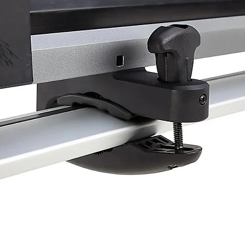 Yakima FreshTrack rack clamp detail attaching securely to roof crossbar.