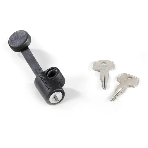 Key lock mechanism with two keys on a white background