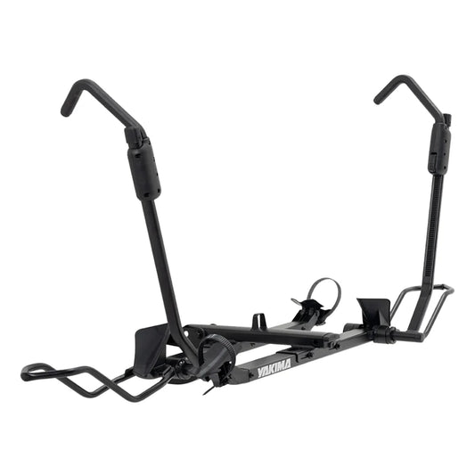 Black vehicle hitch bike rack on a white background