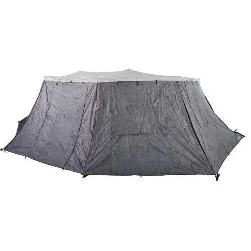 Gray camping tent on a white background