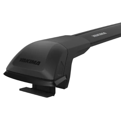 Black Yakima roof rack on a white background