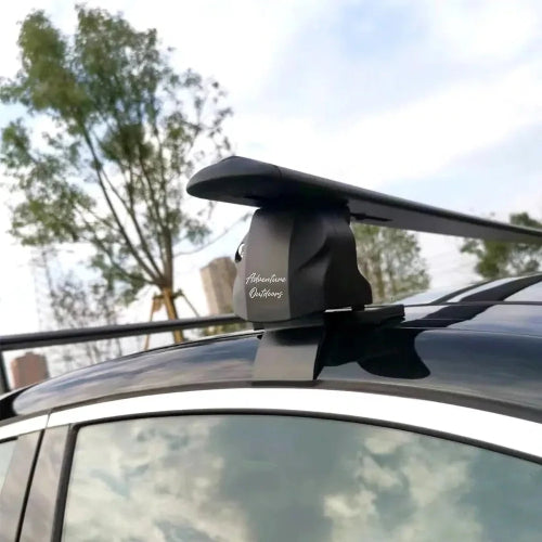 AetherBars AO bare roof rack system installed on vehicle roof—quiet aerodynamic roof bars without rails for cargo boxes and sport racks