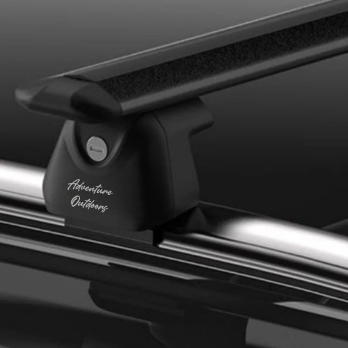 AetherBars AO roof racks installed on flush roof rails showing secure clamp fit and aerodynamic crossbar