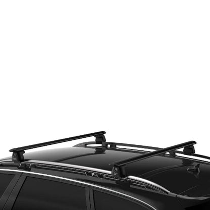 AetherBars AO roof racks installed on vehicle roof with flush rails ready for cargo boxes and outdoor gear