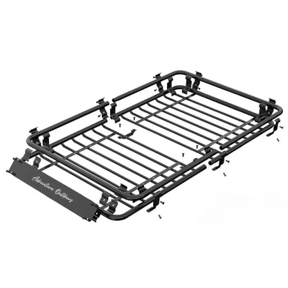 Alloy AO Large roof cargo basket with universal mounting hardware kit and fasteners for quick crossbar installation