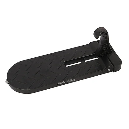 AO 2.0 black door step side view with thick hook and anti-slip surface for car roof access