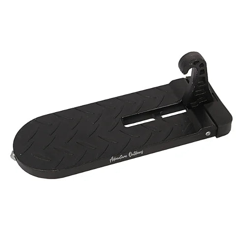 AO 2.0 black door step side view with thick hook and anti-slip surface for car roof access