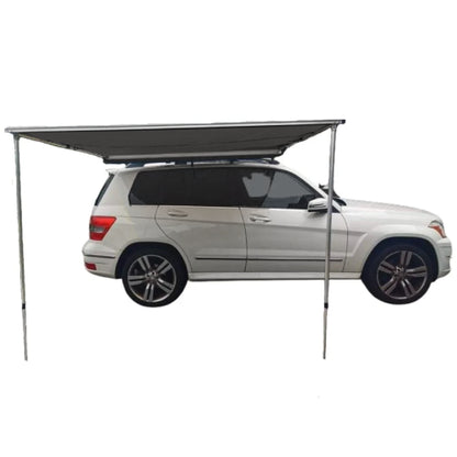 AO Rooftop Awning With LED Lights mounted on luxury SUV for stylish shade and outdoor protection