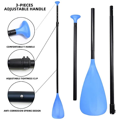 AO Sunny SUP adjustable 3 piece paddle with T handle grip anti corrosion shaft and quick release locking system