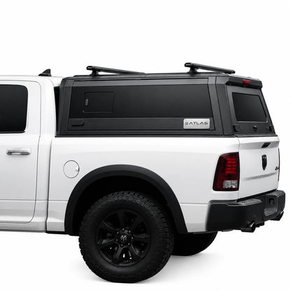 atlas expedition aero truck canopy with sliding windows on a ram 1500
