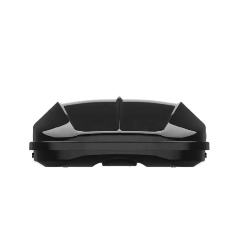 Front profile of Branch AO rooftop cargo box highlighting low-profile aerodynamic roof box shape