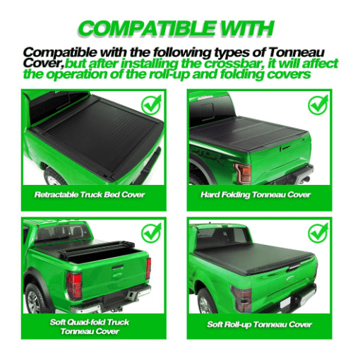 Compatible with retractable, hard folding, quad-fold, and soft roll-up tonneau covers