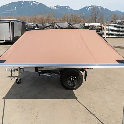 Dog House desert tan vehicle awning open for roof rack camping shade