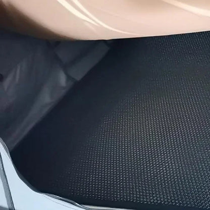 Dog House Mesa rooftop tent interior with condensation mat and foam mattress detail