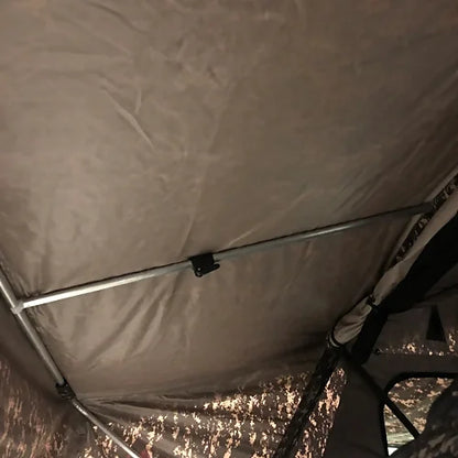 Interior aluminum frame and ceiling of Dog House Mesa soft shell rooftop tent