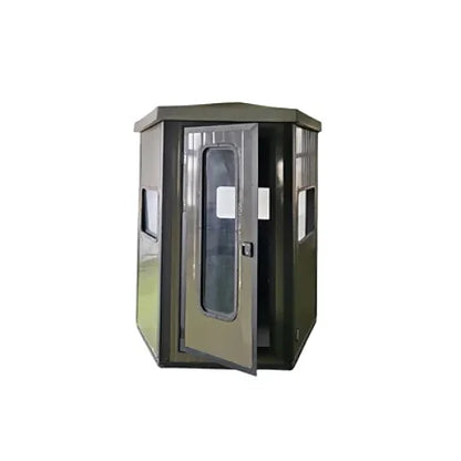 Weatherproof Elevated Hunting Blind cabin with open lockable door and side windows