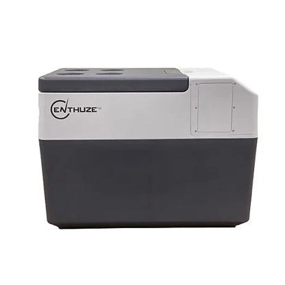 Enthuze Portable Refrigerator side profile with Enthuze logo
