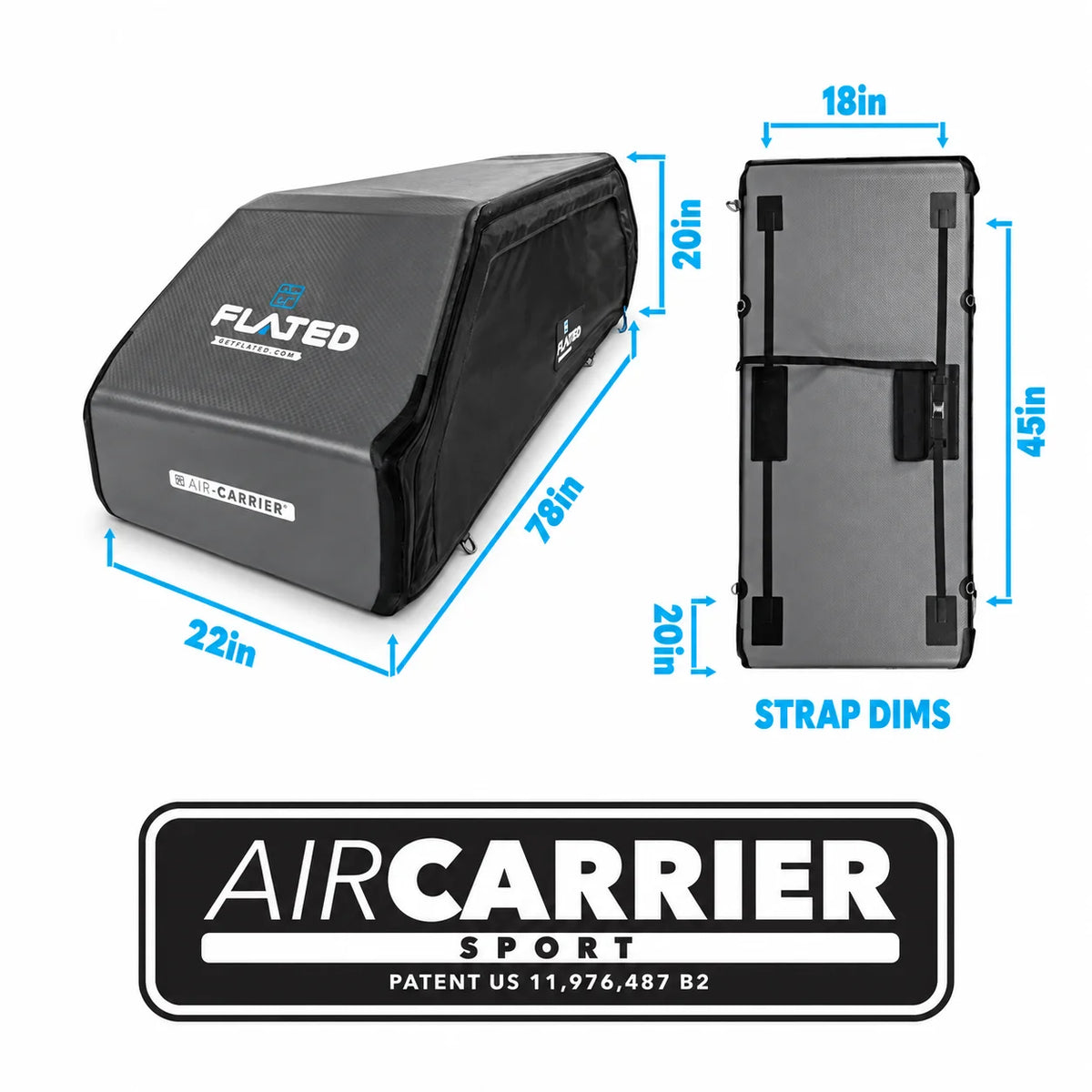 FLATED Air-Carrier Inflatable Rooftop Cargo Box – Sport, Medium & Large