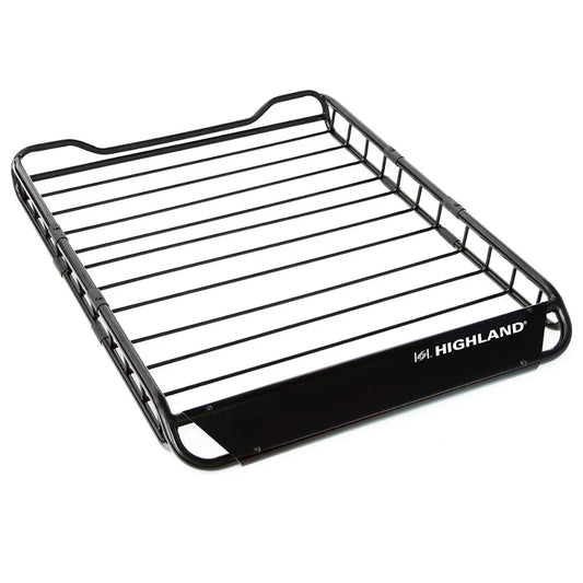 Highland U-Venture steel rooftop cargo basket on white background showing full rectangular structure and wind fairing