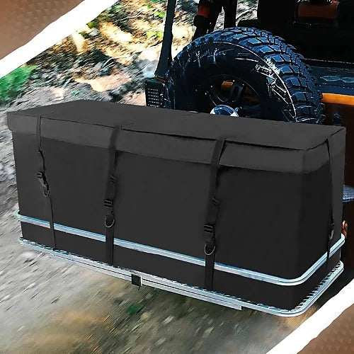 Before and after comparison showing increased trunk space using bag