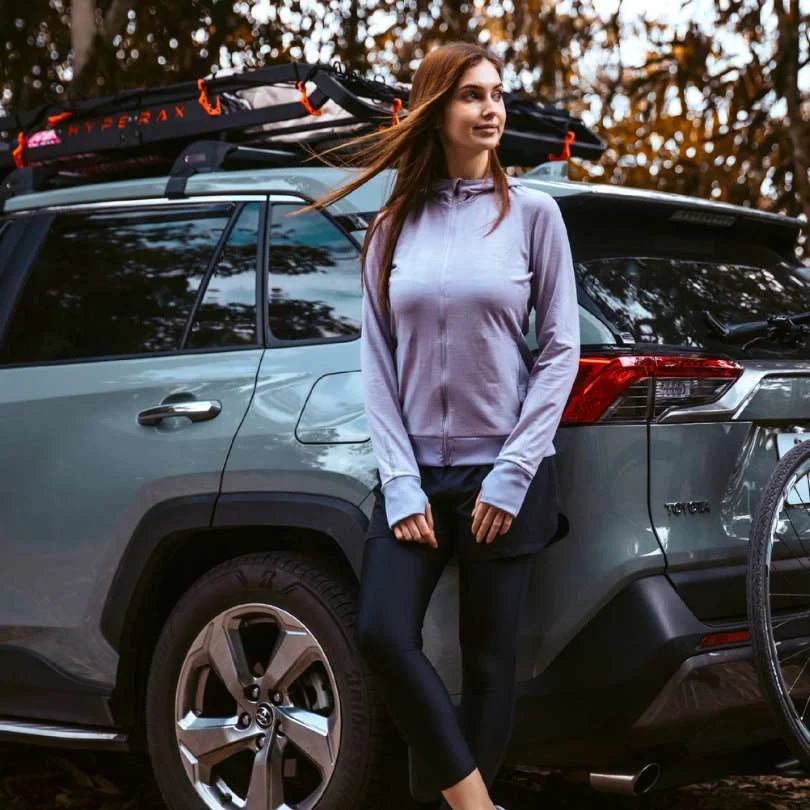 Hyperax Iridium Basket on car, woman standing in front